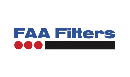 FAA Filters logo representing industrial filtration solutions, offered by Relevant Solutions for air, gas, and liquid purification applications.