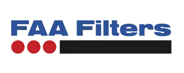 FAA Filters logo representing industrial filtration solutions, offered by Relevant Solutions for air, gas, and liquid purification applications.