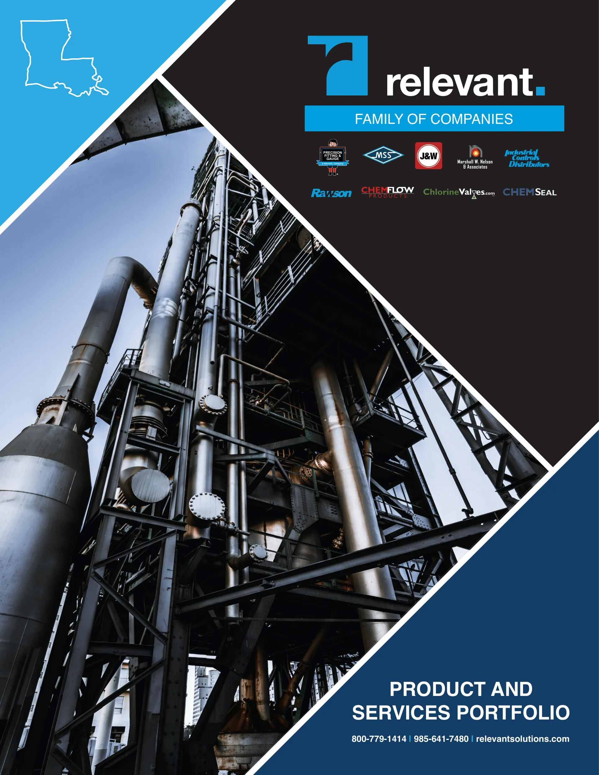 Relevant Solutions product portfolio for Louisiana, showcasing comprehensive solutions in process automation, instrumentation, valves, and rotating equipment designed to support the state’s key industrial sectors.