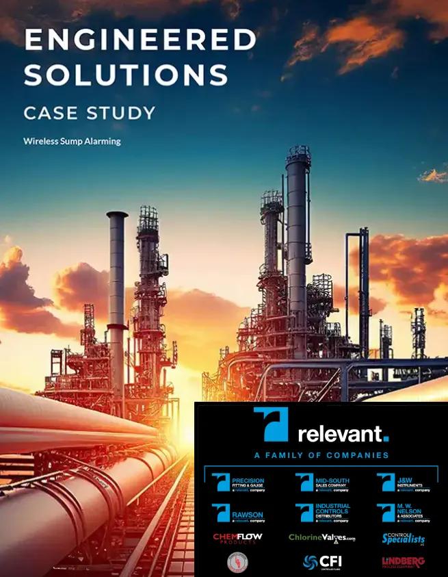 Wireless sump alarming case study by Relevant Solutions, showcasing a real-world application of wireless monitoring systems used to detect high water levels and prevent overflow in industrial sump operations.